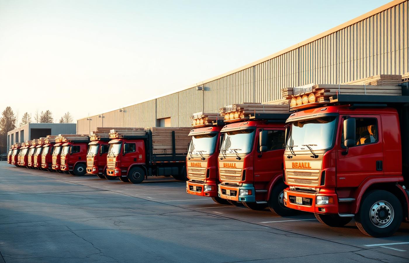 Fleet of Knowles delivery trucks